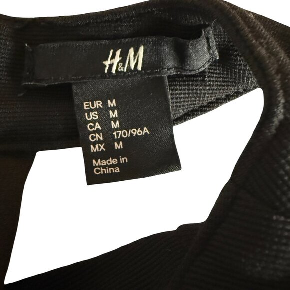H&M Black Crisscross Halter Bandage Bustier Top with Exposed Back Zip – Size M - Picture 3 of 4